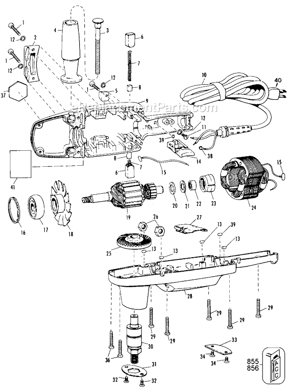 Page A Diagram and Parts List for 6126 Type 3 Black and Decker Sander Polisher